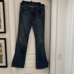 7 For All Mankind Dark Blue Flare Jeans